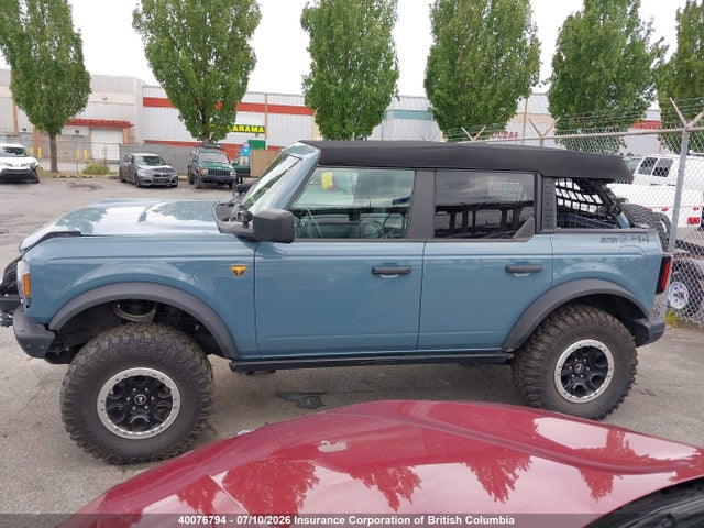 40076794 :رقم المزاد ، 1FMEE5DH7NLA84310 vin ، 2022 Ford Bronco Badlands مزاد بيع