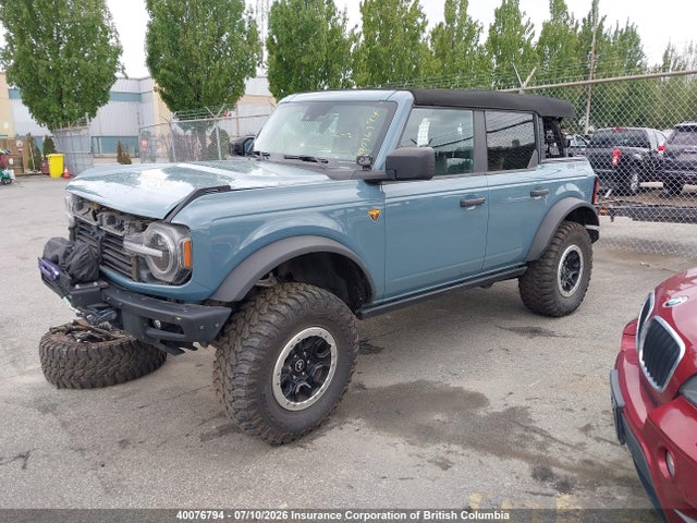 40076794 :رقم المزاد ، 1FMEE5DH7NLA84310 vin ، 2022 Ford Bronco Badlands مزاد بيع