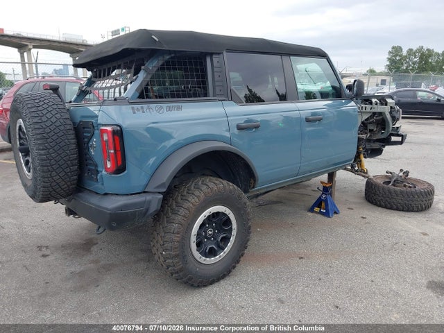 40076794 :رقم المزاد ، 1FMEE5DH7NLA84310 vin ، 2022 Ford Bronco Badlands مزاد بيع