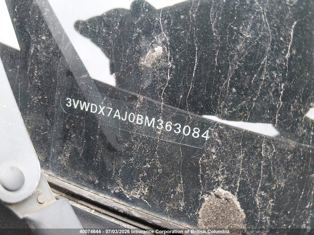 Продажа на аукционе авто 2011 Volkswagen Jetta Se, vin: 3VWDX7AJ0BM363084, номер лота: 40074644
