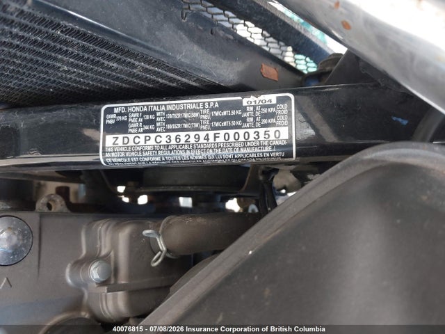 2004 Honda Cb600 F მანქანა იყიდება აუქციონზე, vin: ZDCPC36294F000350, აუქციონის ნომერი: 40076815