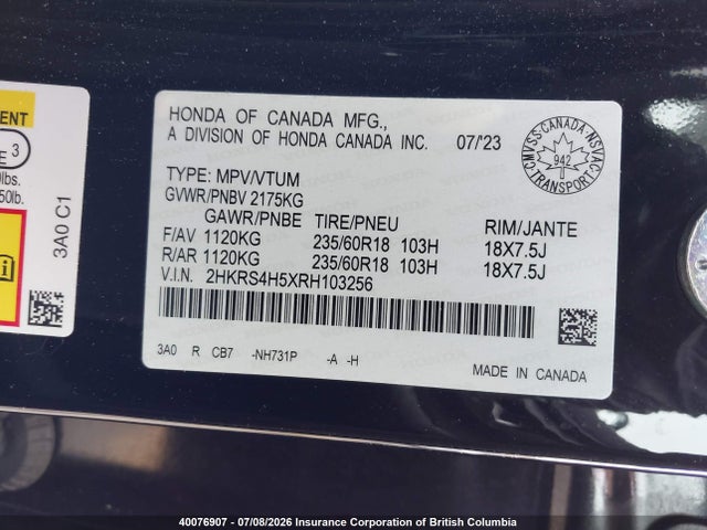 Honda CR-V 2024 2HKRS4H5XRH103256 Image 9