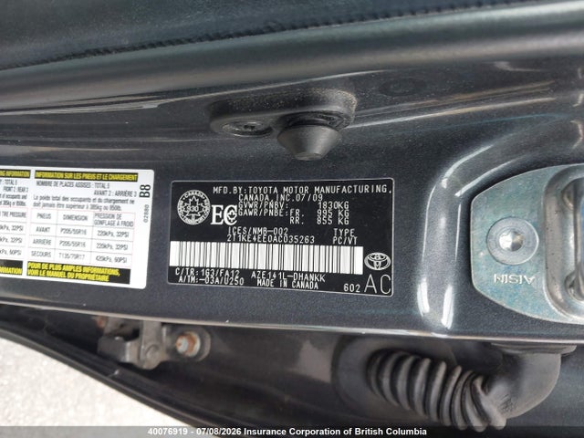2010 Toyota Matrix Xr მანქანა იყიდება აუქციონზე, vin: 2T1KE4EE0AC035263, აუქციონის ნომერი: 40076919
