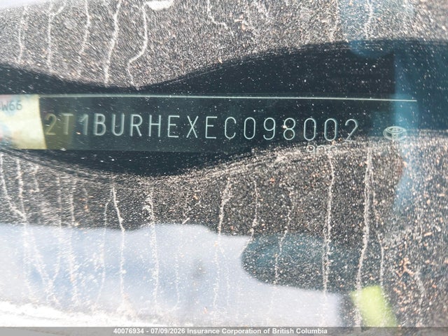 2014 Toyota Corolla L/le/le Pls/prm/s/s Pls მანქანა იყიდება აუქციონზე, vin: 2T1BURHEXEC098002, აუქციონის ნომერი: 40076934