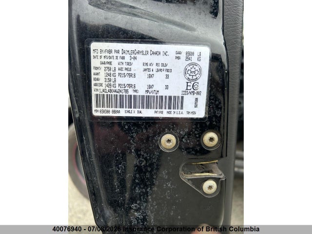 40076940 :رقم المزاد ، 1J4GL48K44W241785 vin ، 2004 Jeep Liberty Sport مزاد بيع