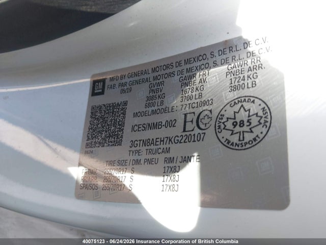 GMC Sierra C1500 2019 3GTN8AEH7KG220107 Image 9