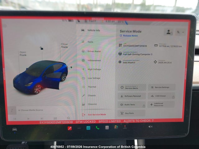 Tesla Model Y 2021 5YJYGDED2MF120939 Image 7