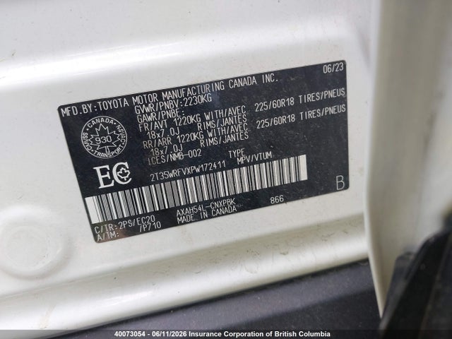 2023 Toyota Rav4 Xse მანქანა იყიდება აუქციონზე, vin: 2T35WRFVXPW172411, აუქციონის ნომერი: 40073054