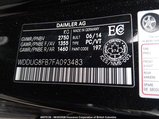 2015 Mercedes-benz S 550 4matic მანქანა იყიდება აუქციონზე, vin: WDDUG8FB7FA093483, აუქციონის ნომერი: 40075139