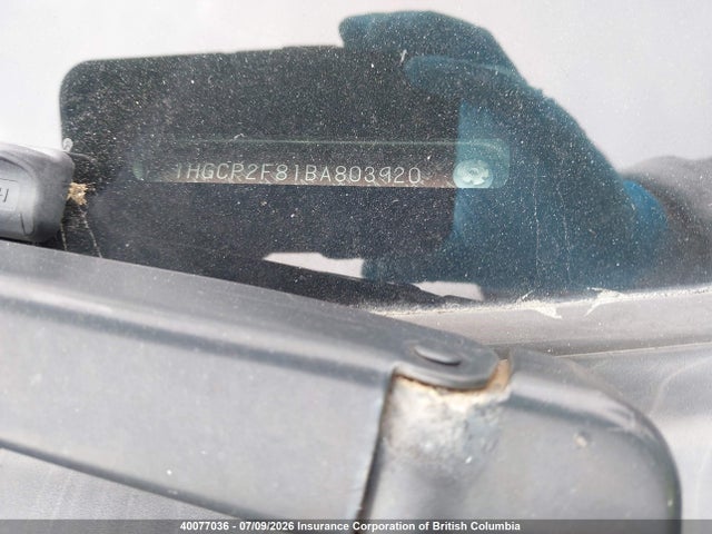 2011 Honda Accord Exl მანქანა იყიდება აუქციონზე, vin: 1HGCP2F81BA803920, აუქციონის ნომერი: 40077036
