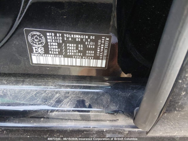 3VWG57AU8MM014383 Volkswagen Golf