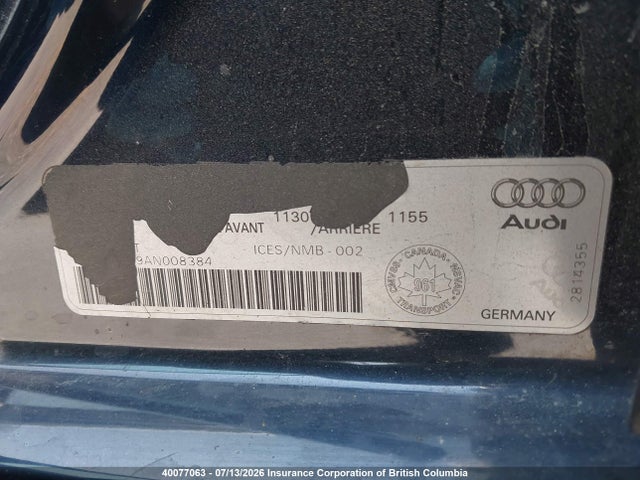 Aukcja sprzedaży 2010 Audi A4, vin: WAUFFCFL9AN008384, numer aukcji: 40077063