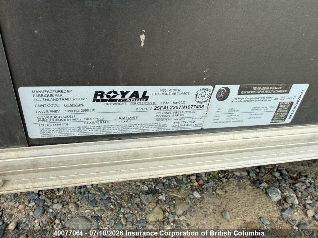 Royal Cargo Box Trailer 2022 2SFAL2267N1077408 Image 8