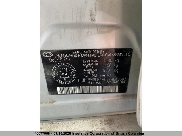Hyundai SONATA GLS 2014 5NPEB4AC9EH842393 Image 13