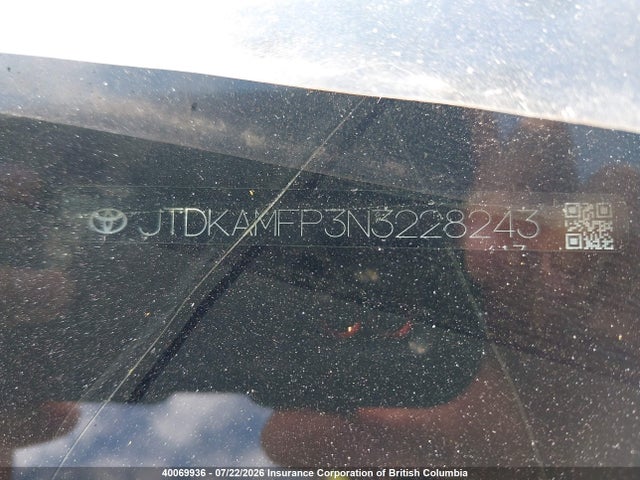 Auction sale of the 2022 Toyota Prius Prime Le/xle/limited, vin: JTDKAMFP3N3228243, lot number: 40069936
