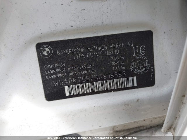 Продажа на аукционе авто 2011 Bmw 328i, vin: WBAPK7C57BA818683, номер лота: 40077088