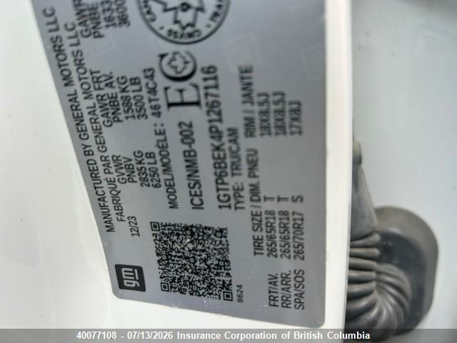 1GTP6BEK4P1267116 GMC Canyon Elevation