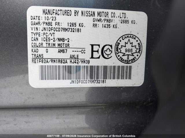 Aukcja sprzedaży 2024 Nissan Ariya, vin: JN1DF0CD7RM732181, numer aukcji: 40077159