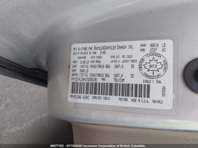 Продаж на аукціоні авто 2003 Dodge Dakota Quad Sport, vin: 1D7HL38N23S263181, номер лоту: 40077163