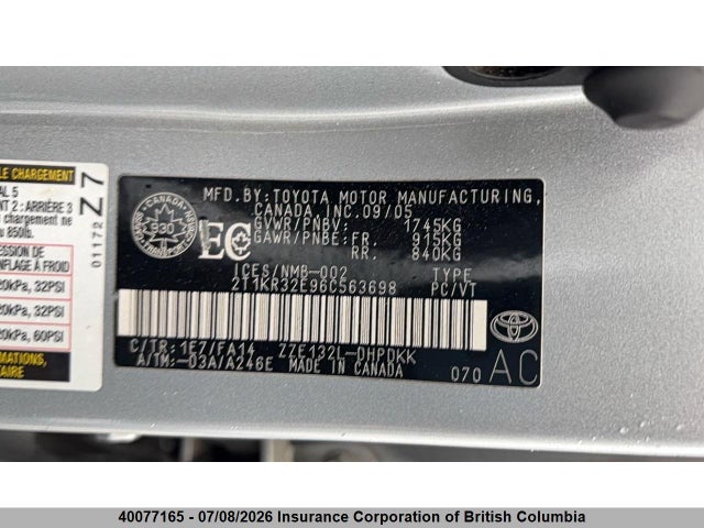 Продажа на аукционе авто 2006 Toyota Corolla Matrix Xr, vin: 2T1KR32E96C563698, номер лота: 40077165