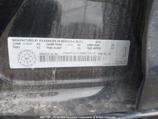 Aukcja sprzedaży 2006 Volkswagen Jetta, vin: 3VWDT31K96M823913, numer aukcji: 40077187