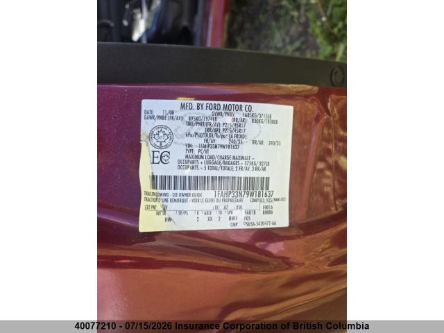 Aukcja sprzedaży 2009 Ford Focus, vin: 1FAHP33N79W181637, numer aukcji: 40077210