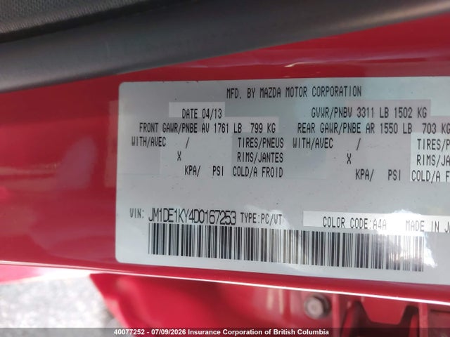 Продажа на аукционе авто 2013 Mazda Mazda2, vin: JM1DE1KY4D0167253, номер лота: 40077252
