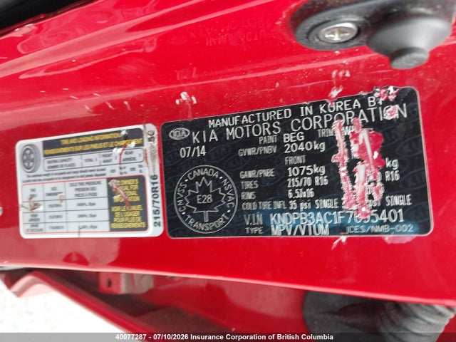 KIA Sportage Lx 2015 KNDPB3AC1F7695401 Image 9