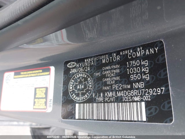 Aukcja sprzedaży 2024 Hyundai Elantra Sel, vin: KMHLM4DG8RU729297, numer aukcji: 40072240