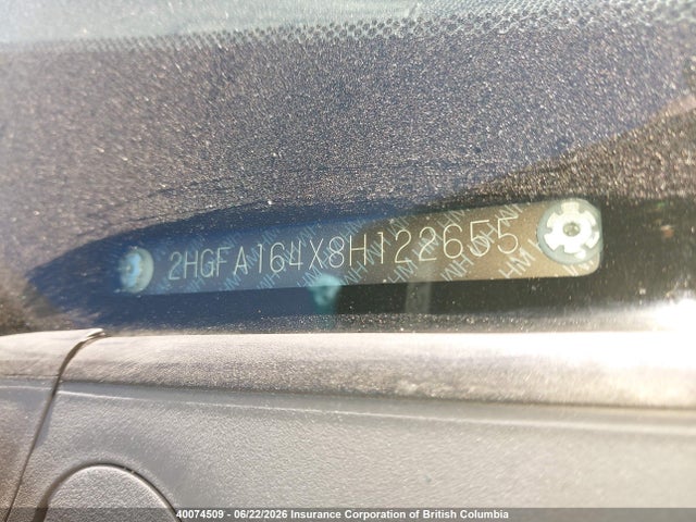 40074509 :رقم المزاد ، 2HGFA164X8H122655 vin ، 2008 Honda Civic Dx-g مزاد بيع