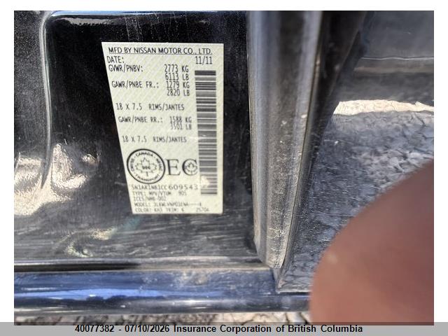 Aukcja sprzedaży 2012 Nissan Pathfinder S/le/se, vin: 5N1AR1NB1CC609543, numer aukcji: 40077382