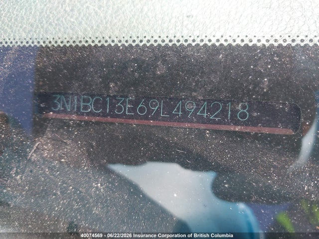 40074569 :رقم المزاد ، 3N1BC13E69L494218 vin ، 2009 Nissan Versa S/sl مزاد بيع