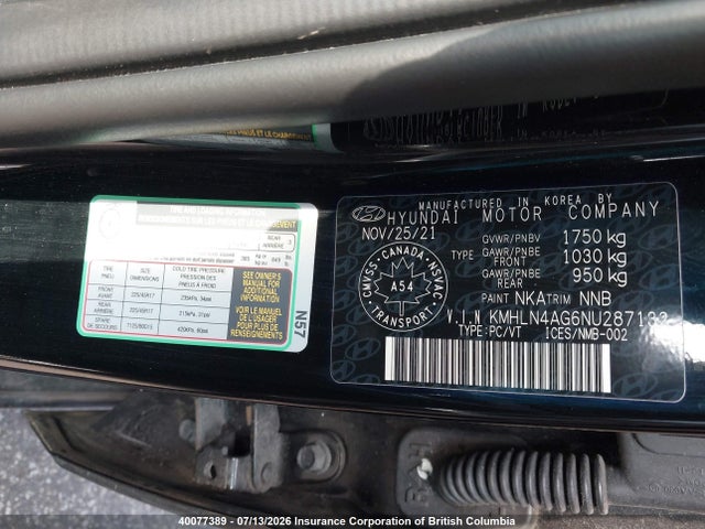 Продаж на аукціоні авто 2022 Hyundai Elantra Sel, vin: KMHLN4AG6NU287132, номер лоту: 40077389
