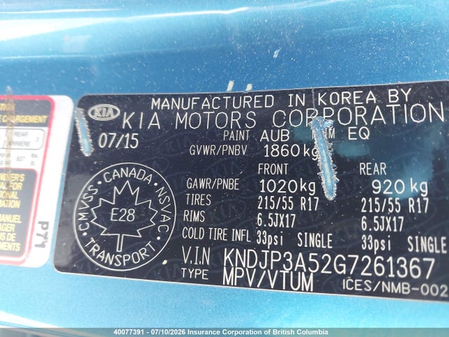 KIA Soul 2016 KNDJP3A52G7261367 Image 9