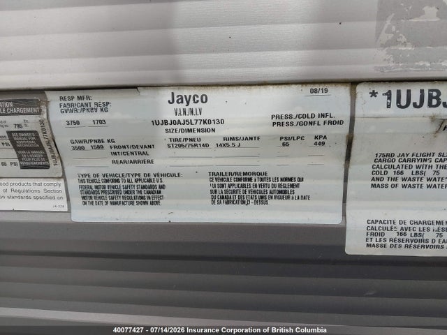 Jayco Jay Flight 2020 1UJBJ0AJ5L77K0130 Image 9