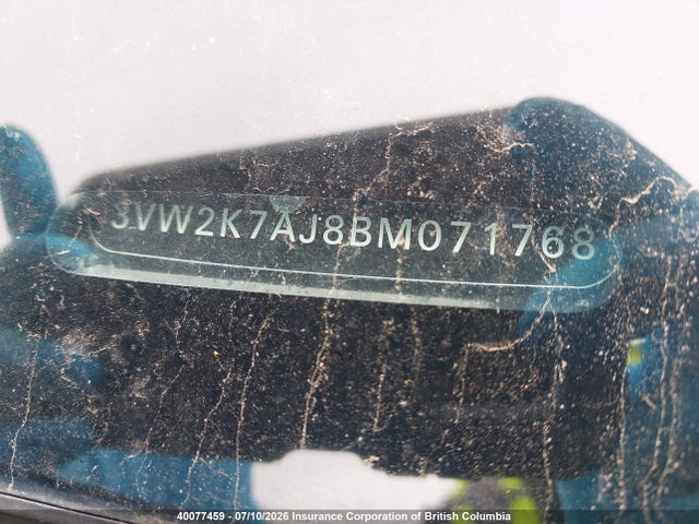 Продаж на аукціоні авто 2011 Volkswagen Jetta, vin: 3VW2K7AJ8BM071768, номер лоту: 40077459