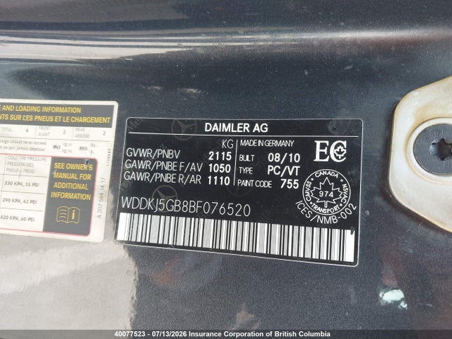 Продаж на аукціоні авто 2011 Mercedes-benz E 350, vin: WDDKJ5GB8BF076520, номер лоту: 40077523