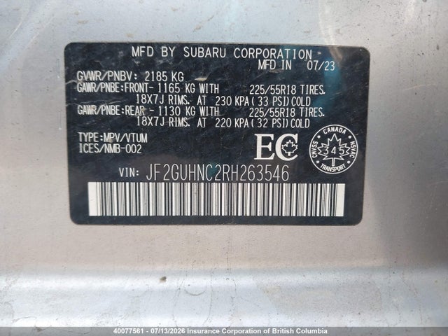 Subaru Crosstrek Limited 2024 JF2GUHNC2RH263546 Image 9