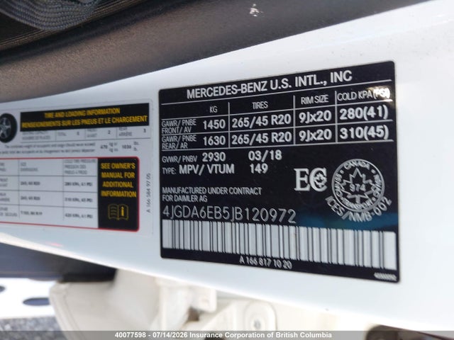 Aukcja sprzedaży 2018 Mercedes-benz Gle 43 Amg, vin: 4JGDA6EB5JB120972, numer aukcji: 40077598