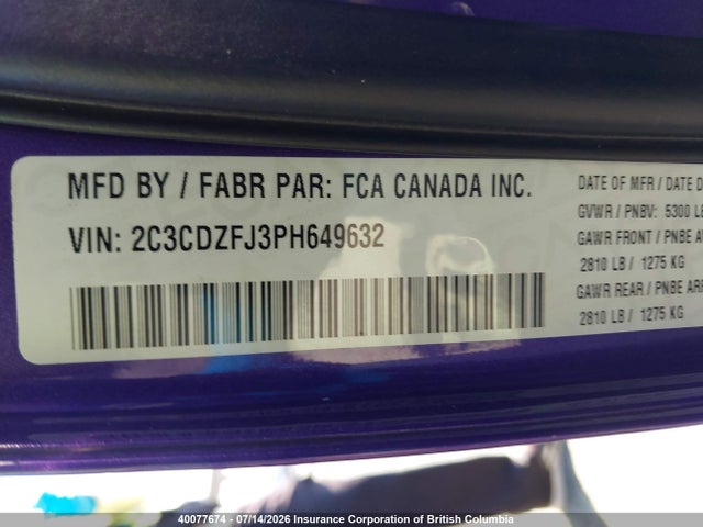 Dodge Challenger R/t Scat Pack 2023 2C3CDZFJ3PH649632 Image 9