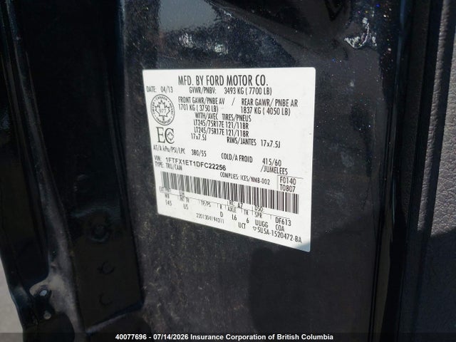 Aukcja sprzedaży 2013 Ford F150, vin: 1FTFX1ET1DFC22256, numer aukcji: 40077696
