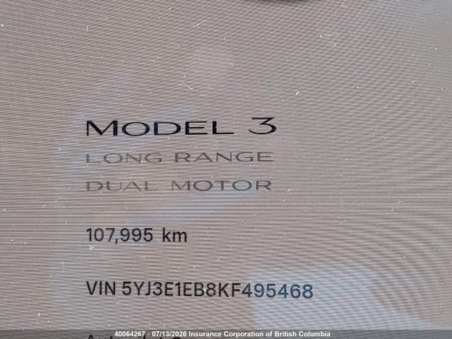 Tesla MODEL 3 2019 5YJ3E1EB8KF495468 Image 16