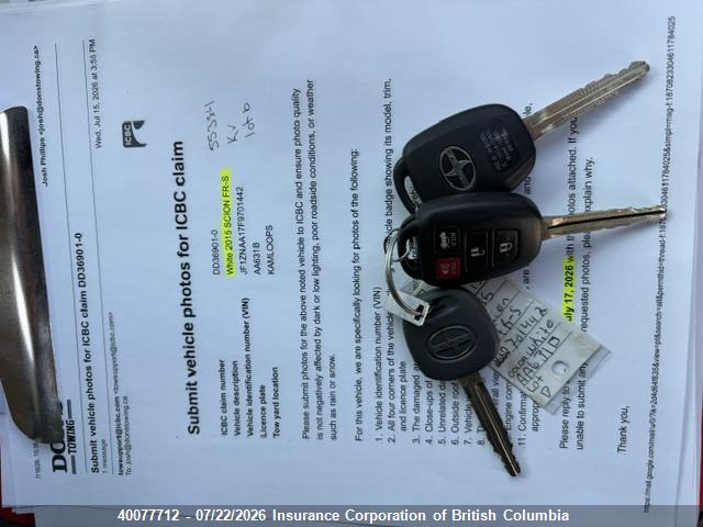 Scion FR-S 2015 JF1ZNAA17F9701442 Image 14