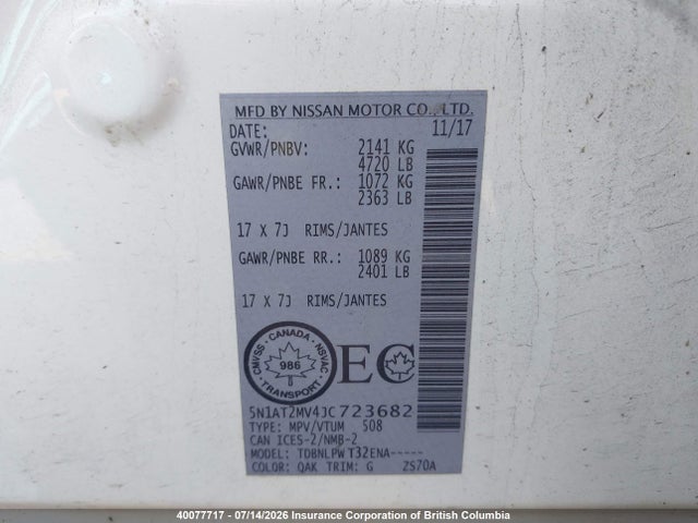 Nissan Rogue 2018 5N1AT2MV4JC723682 Image 9