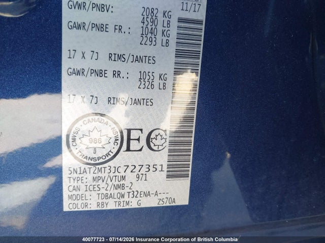 Nissan Rogue 2018 5N1AT2MT3JC727351 Image 9