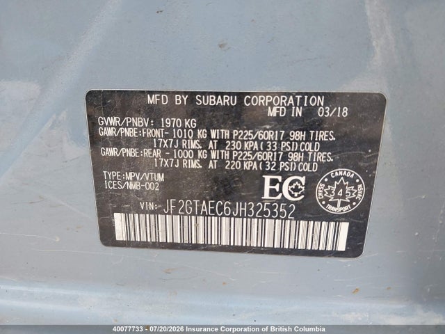 Subaru Crosstrek Premium 2018 JF2GTAEC6JH325352 Image 9