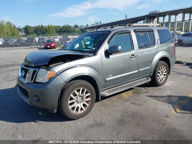 2008 Nissan Pathfinder Le/se მანქანა იყიდება აუქციონზე, vin: 5N1BR18B08C620587, აუქციონის ნომერი: 40077814