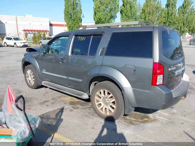 2008 Nissan Pathfinder Le/se მანქანა იყიდება აუქციონზე, vin: 5N1BR18B08C620587, აუქციონის ნომერი: 40077814