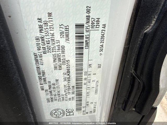 Ford Transit-250 Cargo 2020 1FTBR1Y85LKB63315 Image 11