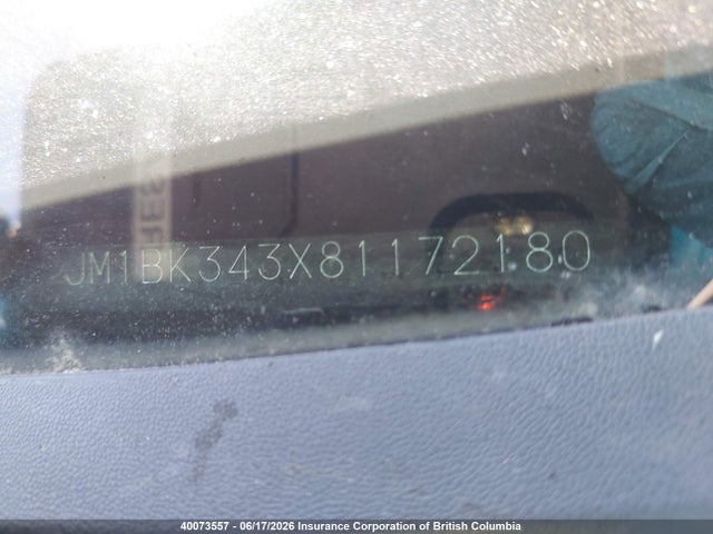 2008 Mazda 3 Hatchback მანქანა იყიდება აუქციონზე, vin: JM1BK343X81172180, აუქციონის ნომერი: 40073557